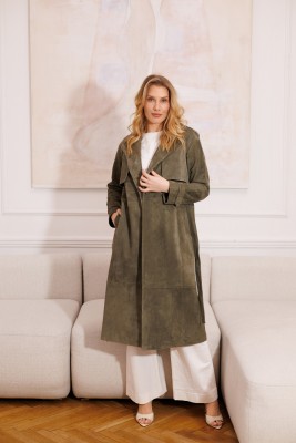 Damski płaszcz skórzany DF 847