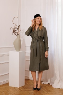 Damski płaszcz skórzany DF 847